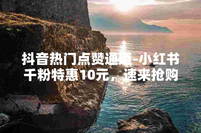 抖音热门点赞通道-小红书千粉特惠10元，速来抢购！