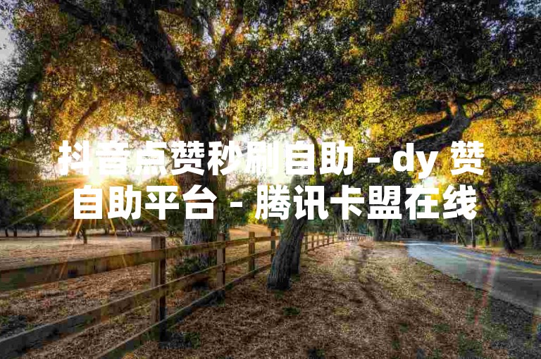 抖音点赞秒刷自助 - dy 赞自助平台 - 腾讯卡盟在线下单 - dy24小时下单