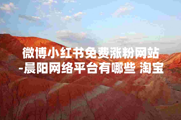 微博小红书免费涨粉网站-晨阳网络平台有哪些 淘宝无限优惠app 微博业务随时自助下单