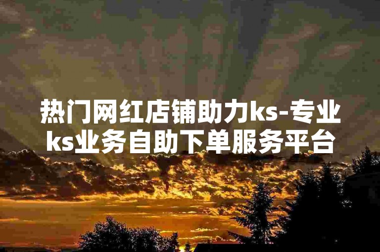 热门网红店铺助力ks-专业ks业务自助下单服务平台