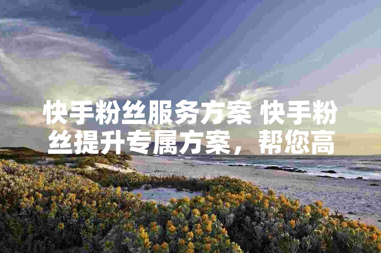 快手粉丝服务方案 快手粉丝提升专属方案，帮您高效提升知名度！