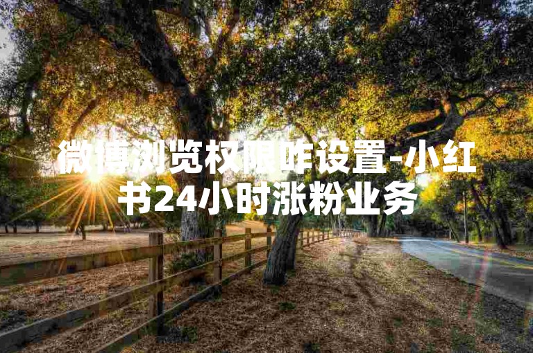 微博浏览权限咋设置-小红书24小时涨粉业务