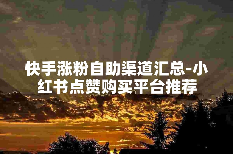 快手涨粉自助渠道汇总-小红书点赞购买平台推荐