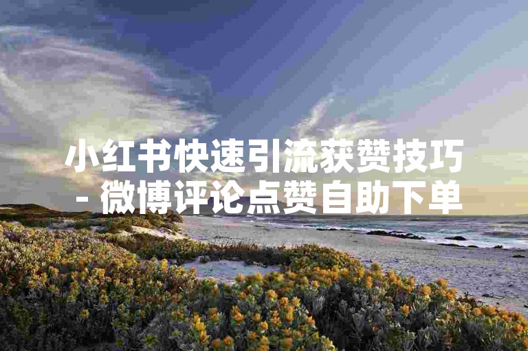 小红书快速引流获赞技巧 - 微博评论点赞自助下单平台