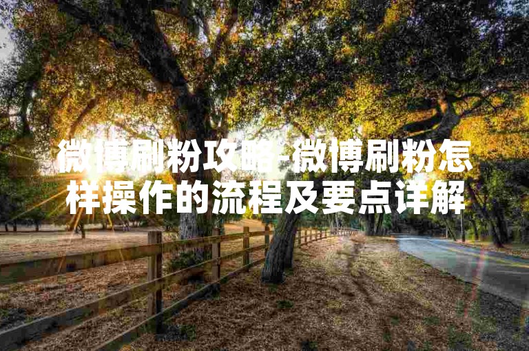 微博刷粉攻略-微博刷粉怎样操作的流程及要点详解-微搏涨粉在线随时-小红书免费百赞平台2024严正声明！