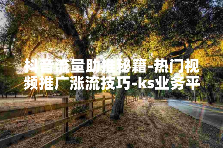 抖音流量助推秘籍-热门视频推广涨流技巧-ks业务平台助力-快手流量提升攻略
