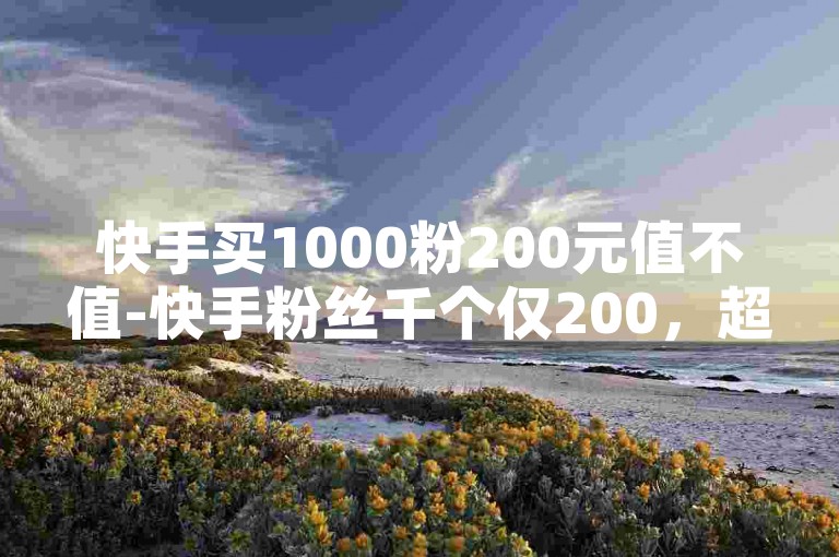 快手买1000粉200元值不值-快手粉丝千个仅200，超划算-自助下单-优质平台精选