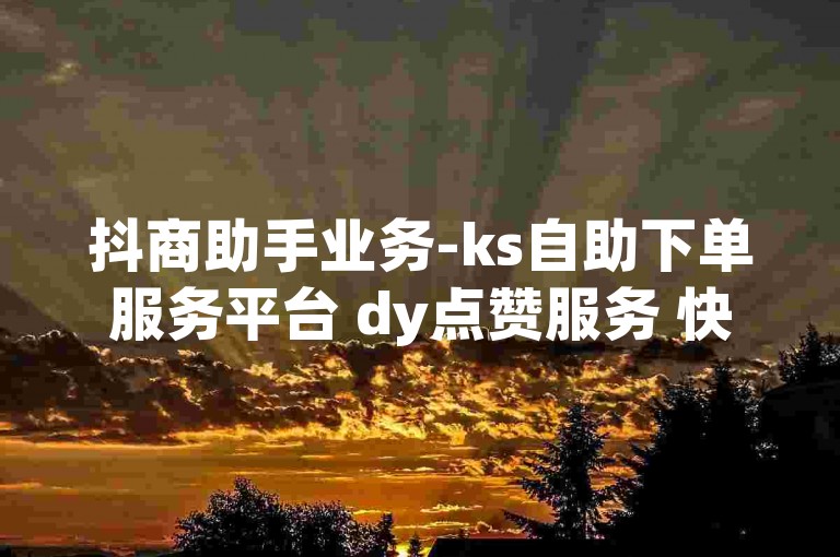 抖商助手业务-ks自助下单服务平台 dy点赞服务 快手流量提升链接