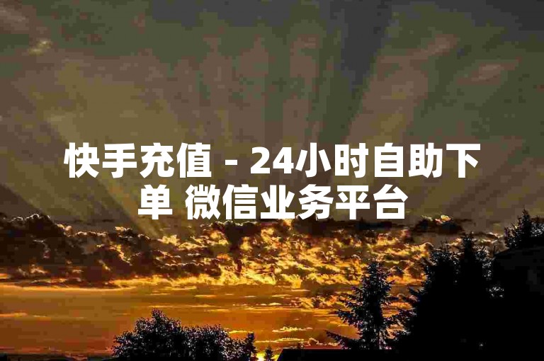 快手充值 - 24小时自助下单 微信业务平台