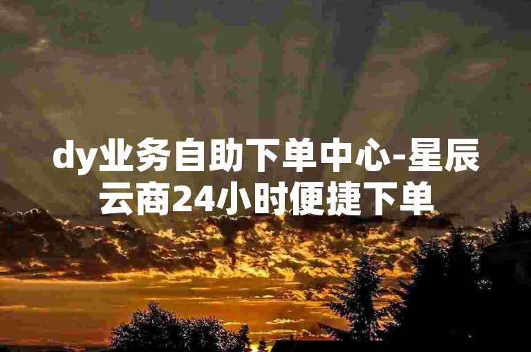 dy业务自助下单中心-星辰云商24小时便捷下单