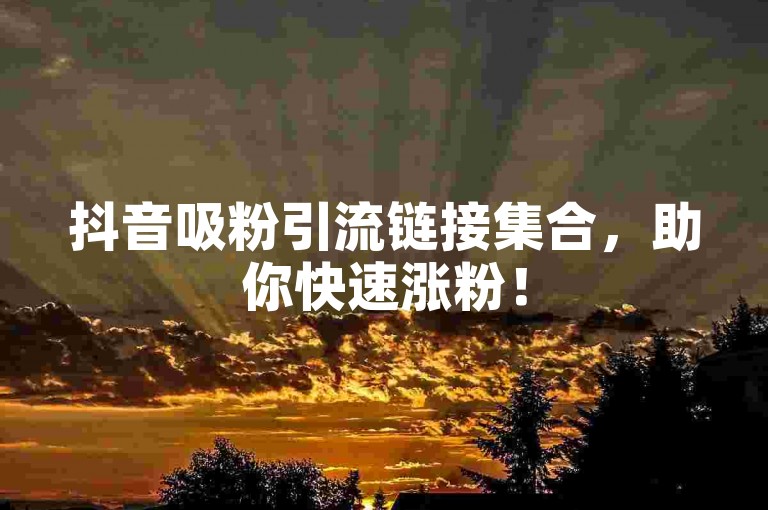 抖音吸粉引流链接集合，助你快速涨粉！