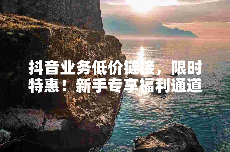 抖音业务低价链接，限时特惠！新手专享福利通道！
