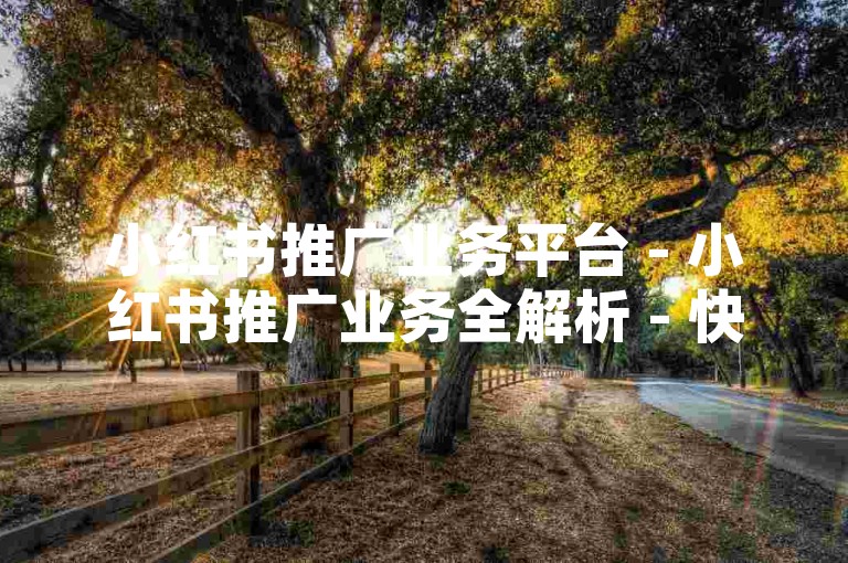 小红书推广业务平台 - 小红书推广业务全解析 - 快手业务自助下单工具上线 - 超实惠快手业务平台登场！