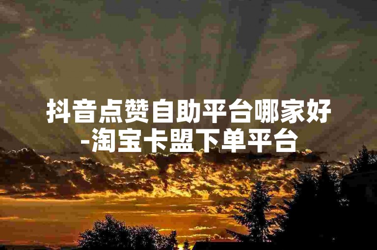 抖音点赞自助平台哪家好-淘宝卡盟下单平台