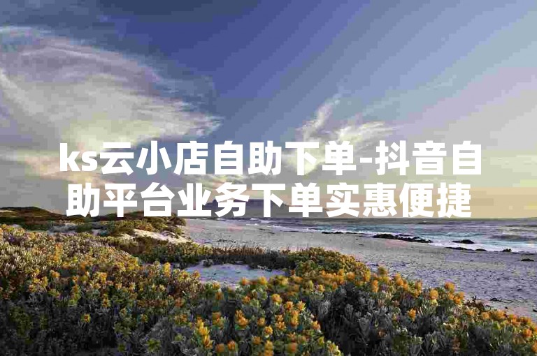 ks云小店自助下单-抖音自助平台业务下单实惠便捷