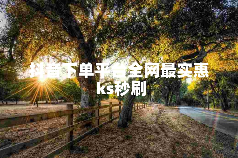 抖音下单平台全网最实惠 ks秒刷