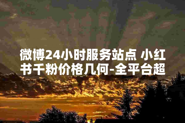 微博24小时服务站点 小红书千粉价格几何-全平台超低价业务中心