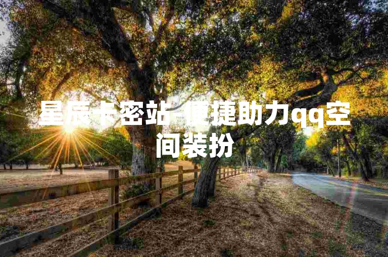 星辰卡密站-便捷助力qq空间装扮
