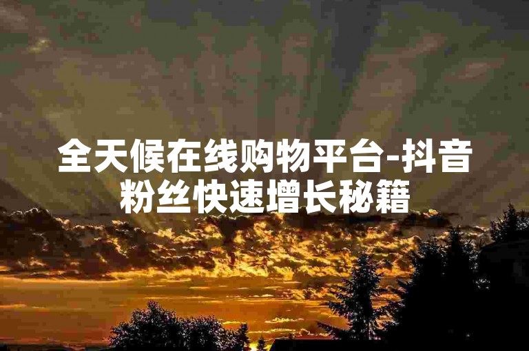 全天候在线购物平台-抖音粉丝快速增长秘籍