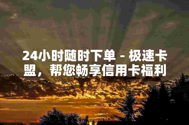 24小时随时下单 - 极速卡盟，帮您畅享信用卡福利！稳定不掉粉