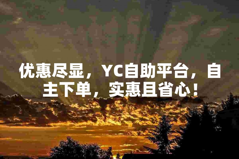 优惠尽显，YC自助平台，自主下单，实惠且省心！