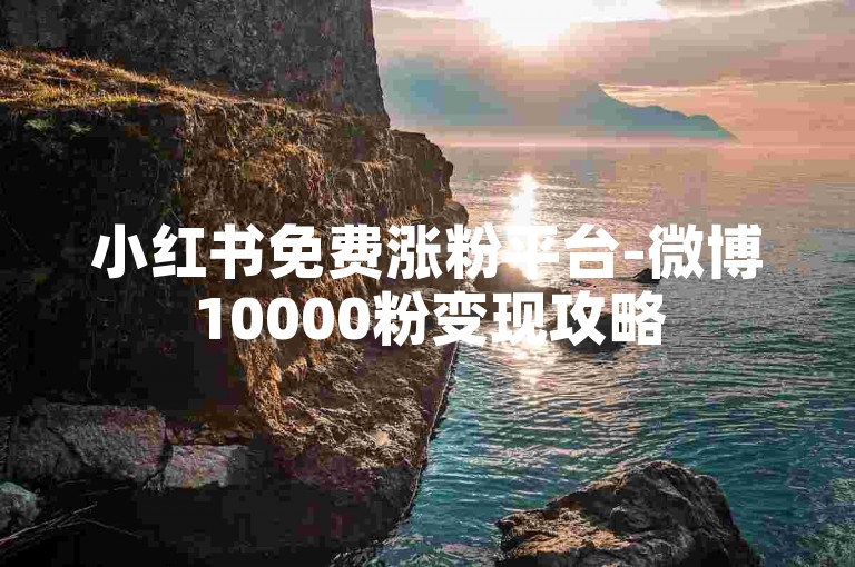 小红书免费涨粉平台-微博10000粉变现攻略