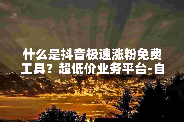 什么是抖音极速涨粉免费工具？超低价业务平台-自助下单系统-安全无忧的涨粉平台-粉丝自助下单平台