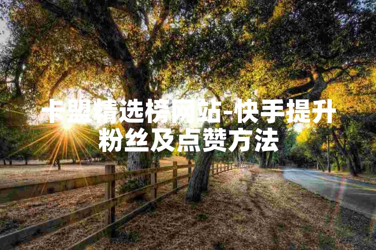 卡盟精选榜网站-快手提升粉丝及点赞方法