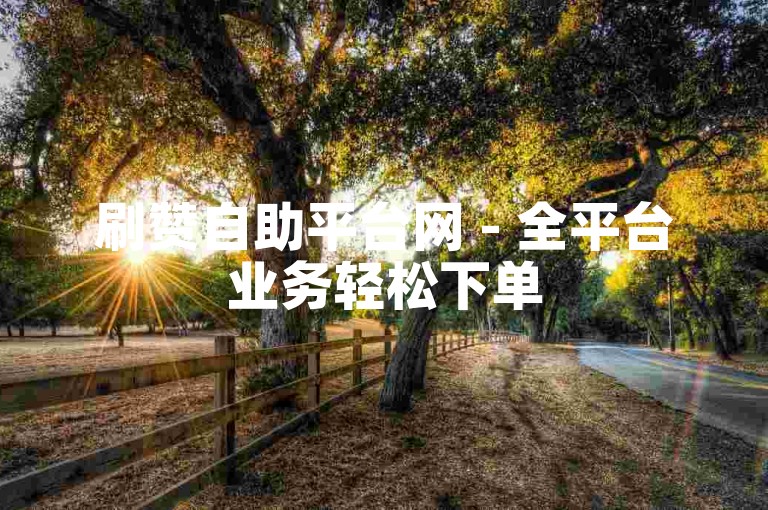 刷赞自助平台网 - 全平台业务轻松下单