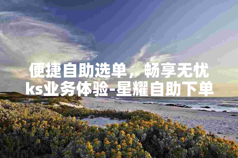 便捷自助选单，畅享无忧ks业务体验-星耀自助下单平台