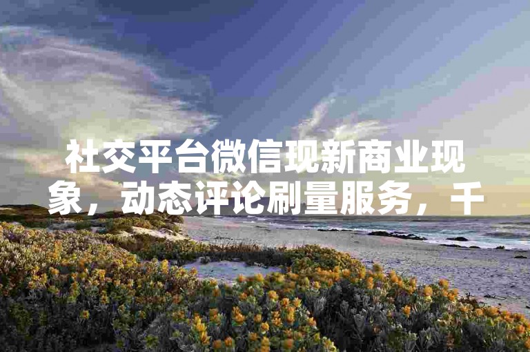 社交平台微信现新商业现象，动态评论刷量服务，千元可获千条评论