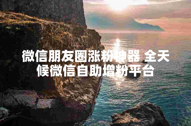 微信朋友圈涨粉神器 全天候微信自助增粉平台