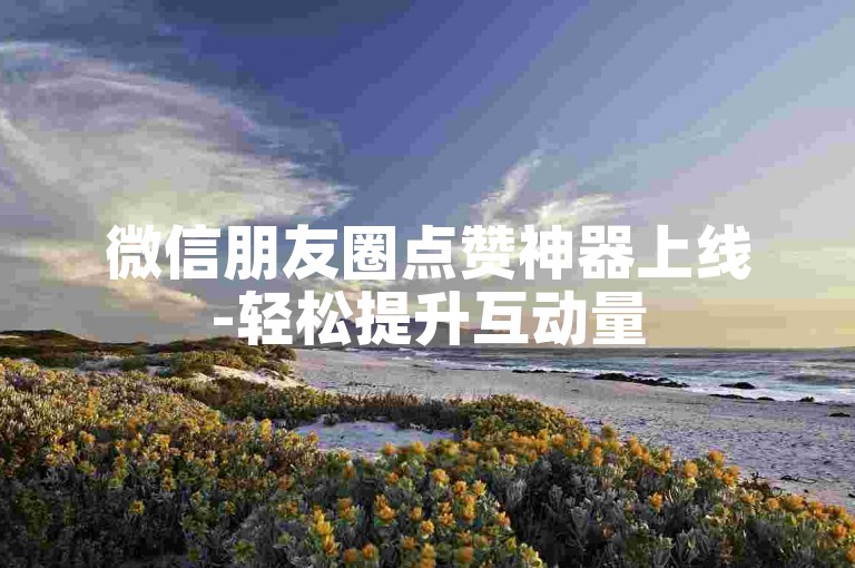 微信朋友圈点赞神器上线-轻松提升互动量
