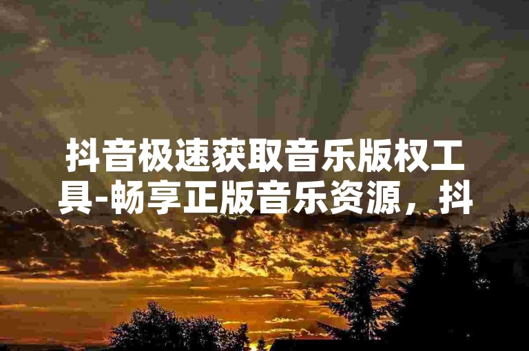 抖音极速获取音乐版权工具-畅享正版音乐资源，抖音免费安装指南-闪电24小时自助下单平台-流量助推神器点赞